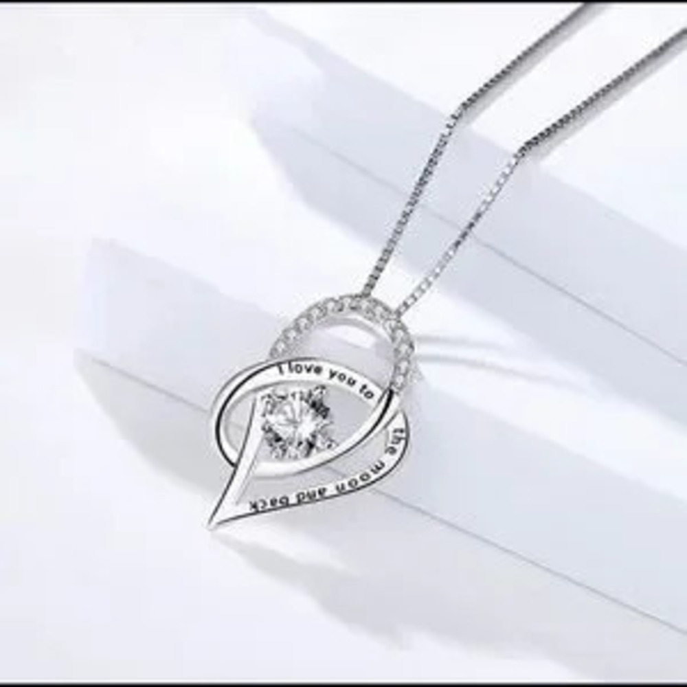 I love you to moon and?back Necklace Gift Necklace 925 Sterling Silver